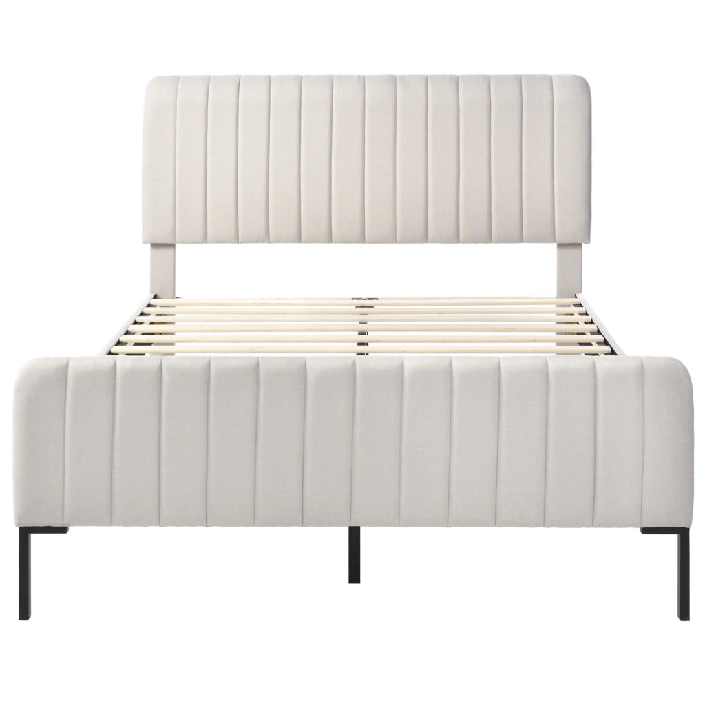 Letto matrimoniale imbottito 180x200 cm con rete a doghe e testiera regolabile