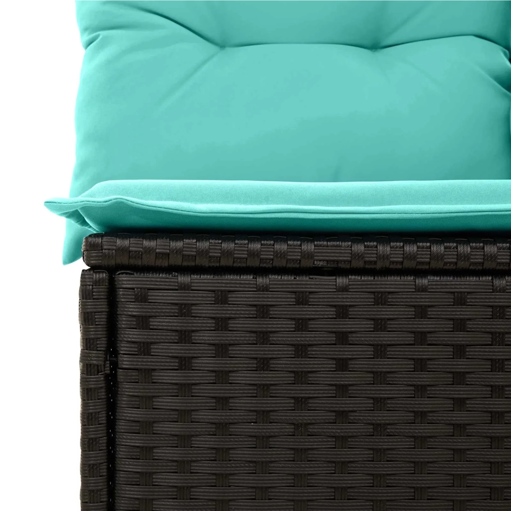 Set Divano da Giardino con cuscino 9 pcs Nero e Verde acqua 3349689