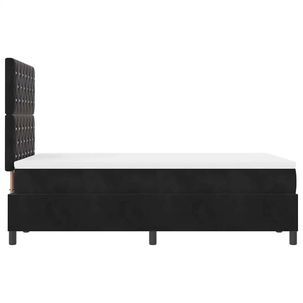 Letto a Sorgente LED con materasso Nero 120 x 190 cm Velluto 3343234