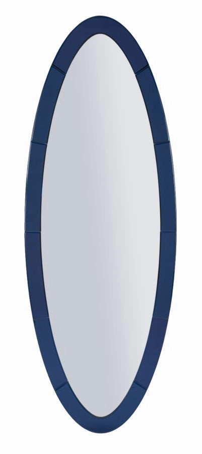 Specchio da Muro Oslo Blu 55x2x150 cm in MDF e Vetro e Specchio Blu