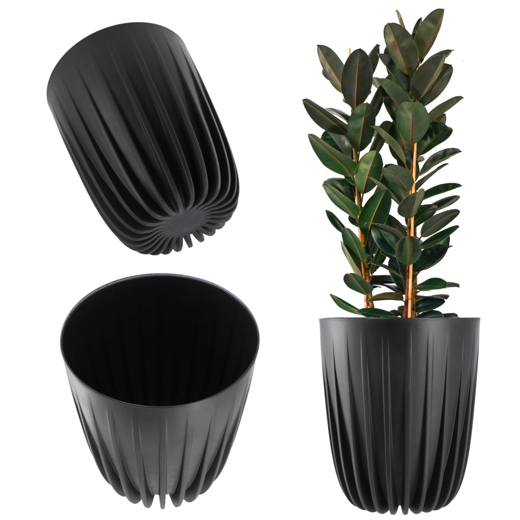 Vaso da fiori KADAX con inserto, 30x36 cm, rotondo, con coperchio in plastica.
