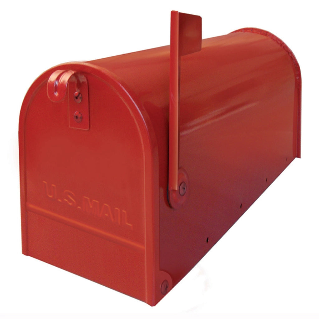 ALUBOX Cassetta Posta Americana 22X17X48 Cm Cassetta Postale In Lamiera Zincata Cassetta Postale Da Esterno Formato Rivista Con Bandierina COLORE: ROSSO