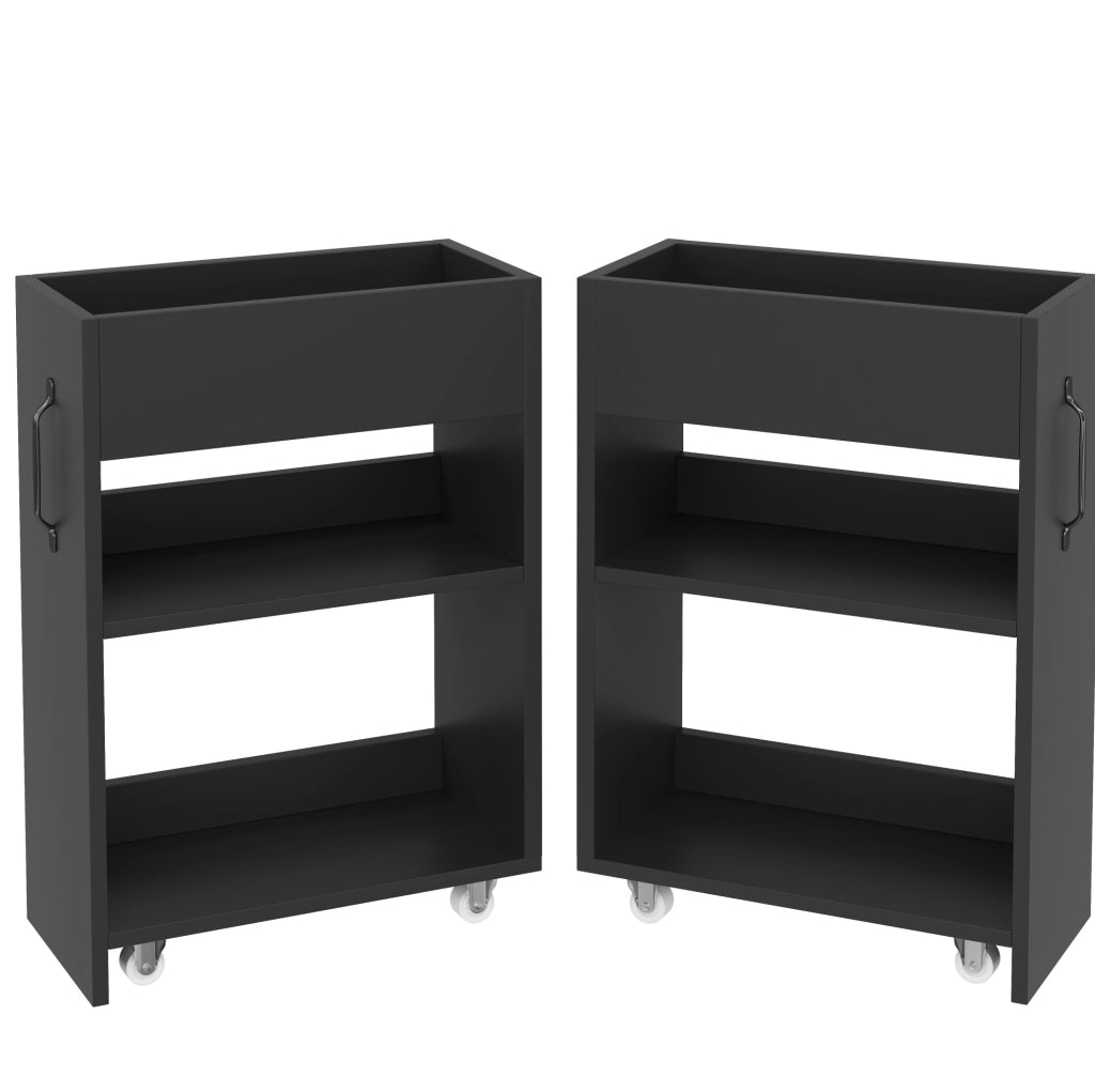 Libreria mobile con ruote; moduli reversibili; 52x50x75 cm; nero