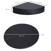 Materassino per Pole Dance pieghevole, 150 cm, nero, in plastica