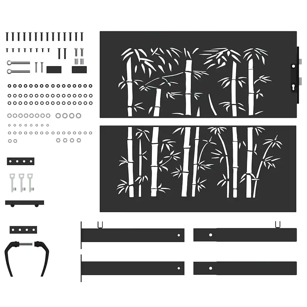 Cancello da giardino con blocco Nero 110 x 105 cm 42015894