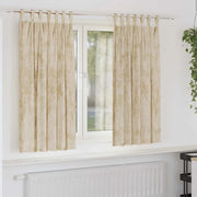 Tende in Velluto con tende 2 pcs Crema 175 x 140 cm Velluto 4107734