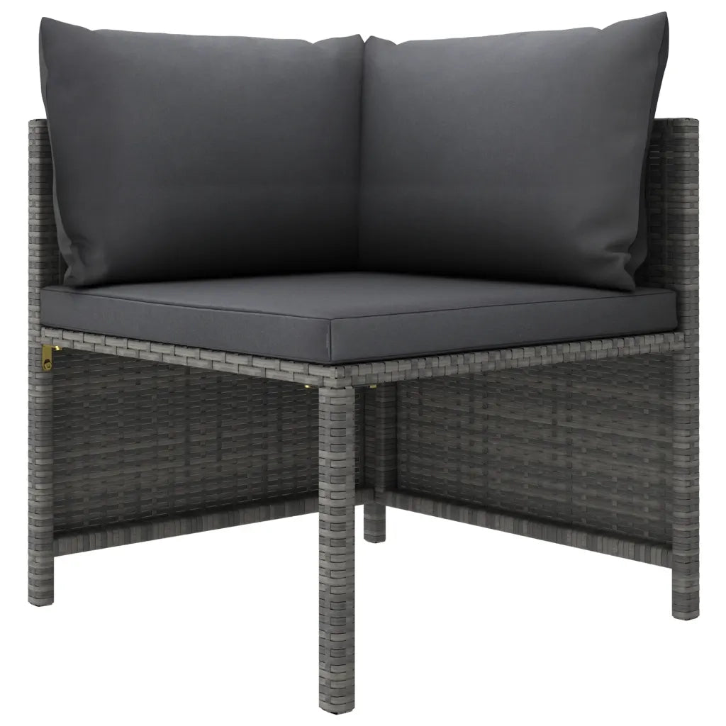 Set Divani da Giardino 9 pz con Cuscini in Polyrattan Grigio 3059773