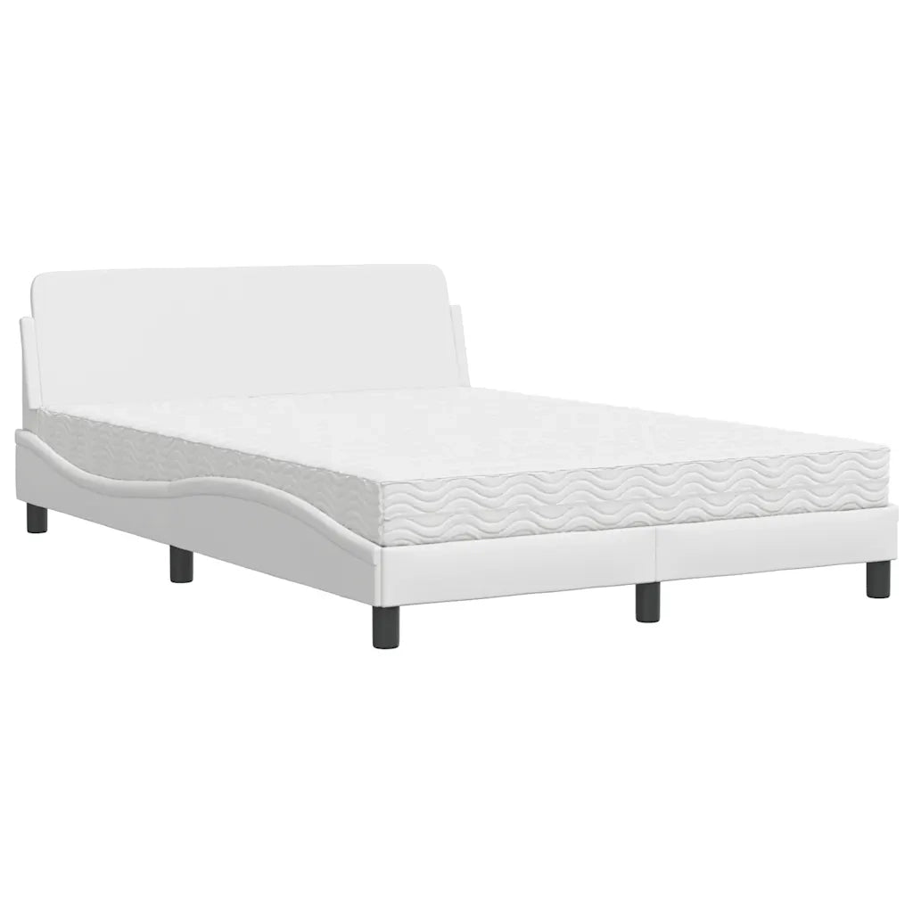 Letto con Materasso Dover Bianco 140x200 cm in Similpelle 3208418