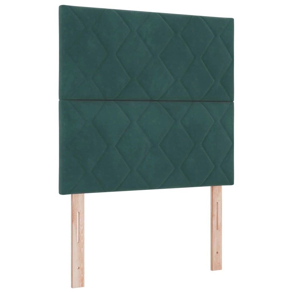 Letto Box Spring LED con Materasso Verde Scuro 100 x 200 cm 3456020