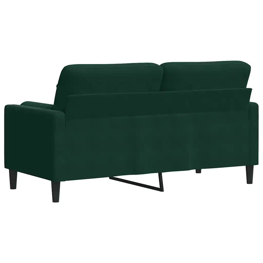 Divano a 2 Posti con Cuscini Verde Scuro 140 cm in Velluto 3278221
