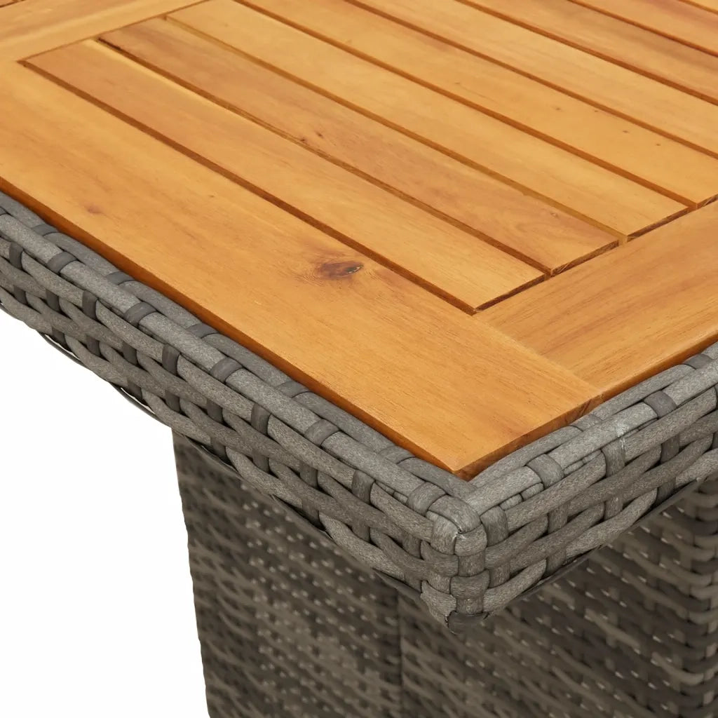 Set da Pranzo da Giardino 9 pz con Cuscini in Polyrattan Grigio 3213501