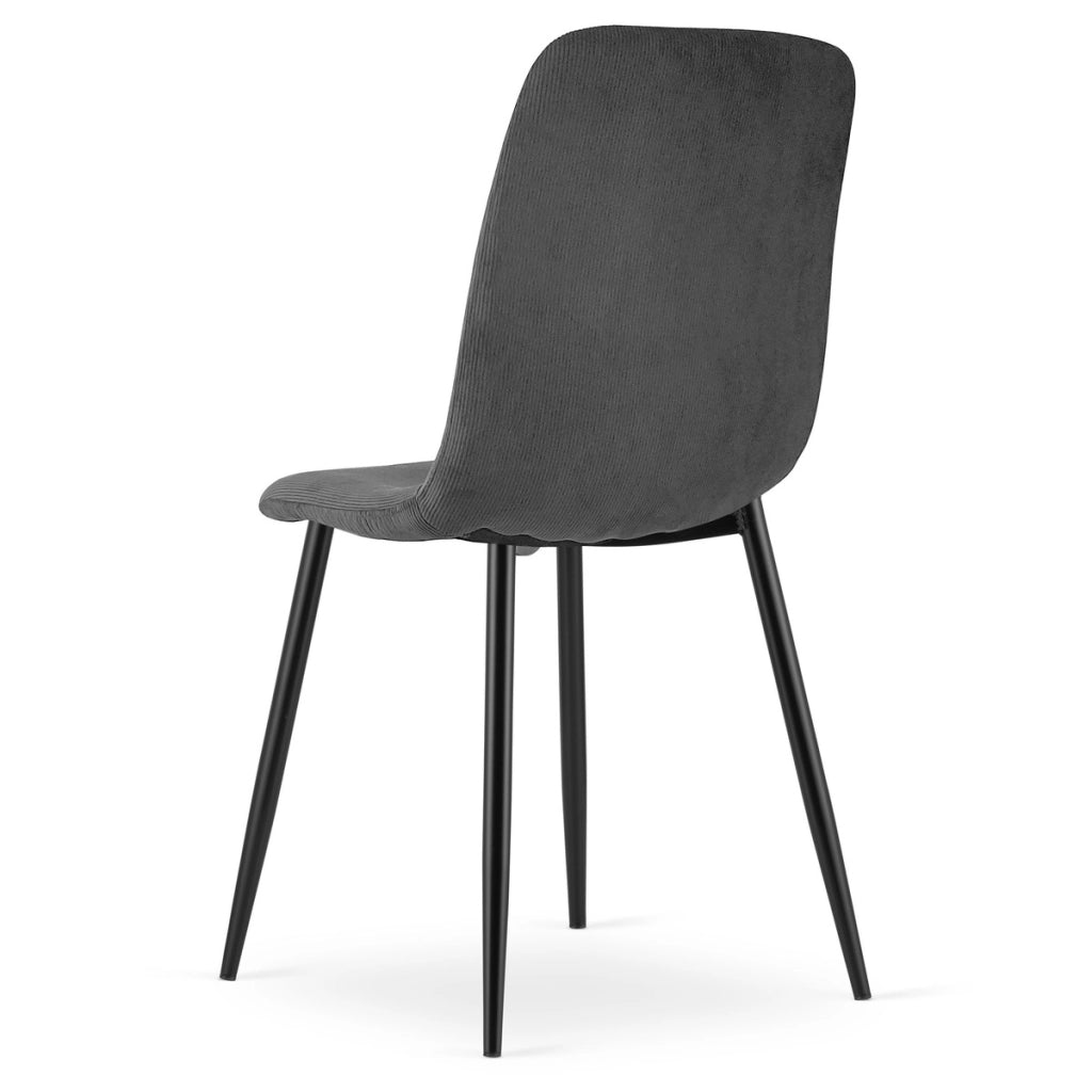 Set di 2 sedie Rift in velluto a coste grigio e metallo