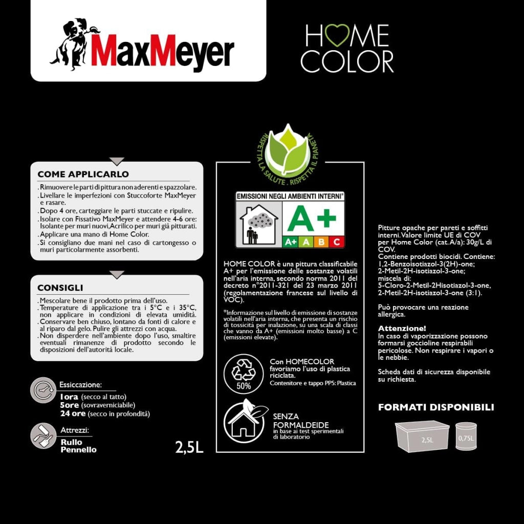 Idropittura Colorata Superlavabile per Interni HomeColor, Colore Savana, 2.5L
