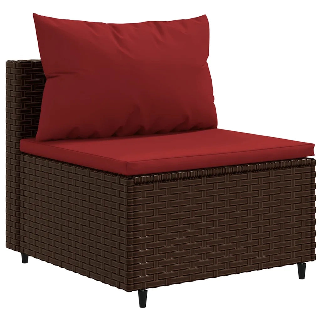 Set Divani da Giardino 8 pz con Cuscini in Polyrattan Marrone 3308037