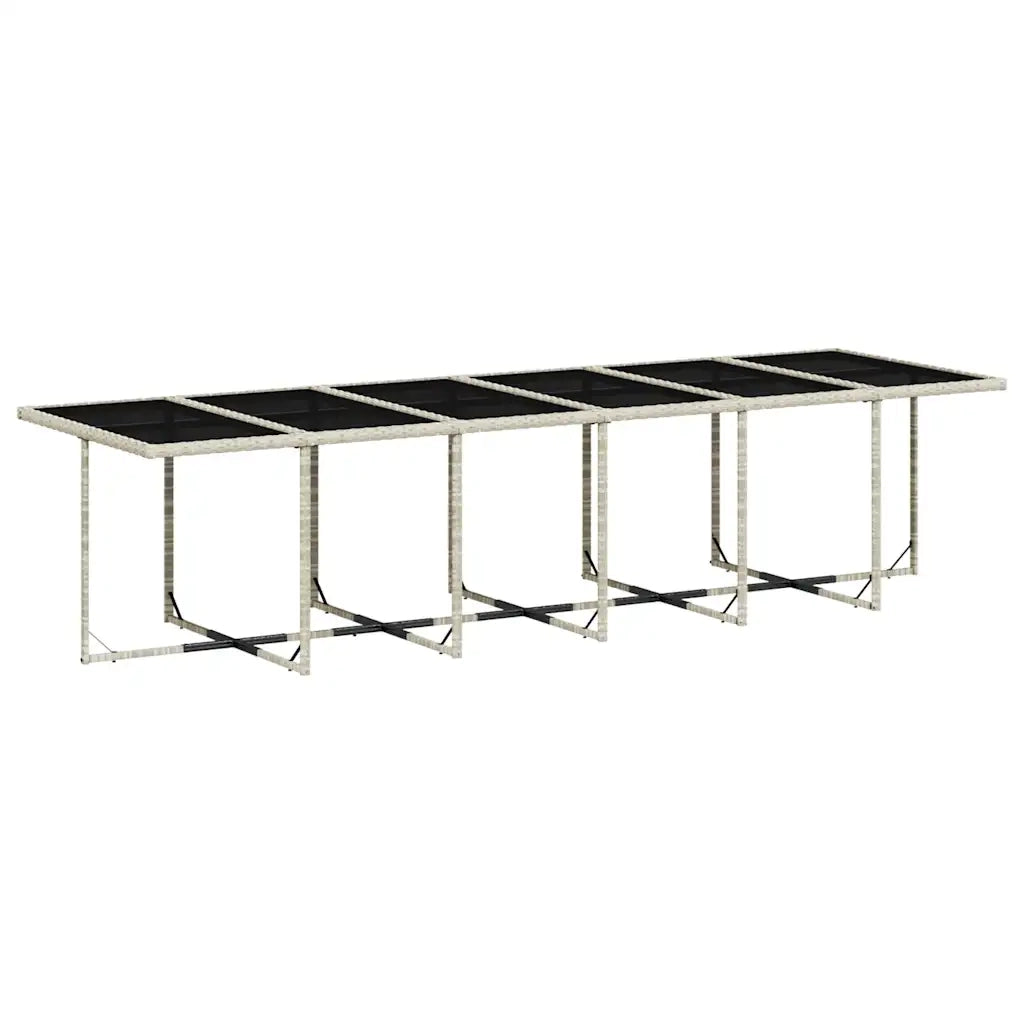 Set da Pranzo da Giardino 13pz con Cuscini Grigio in Polyrattan 3210587