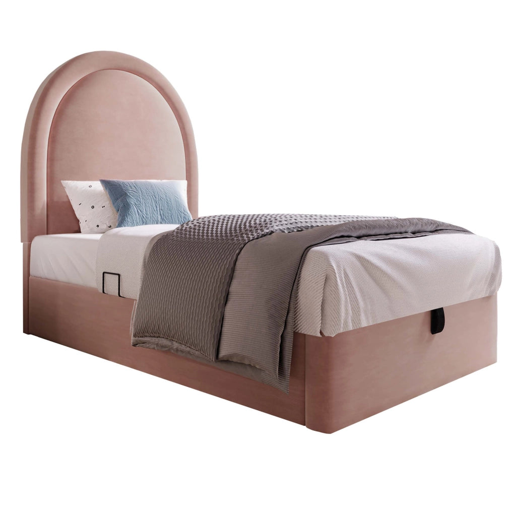 Letto singolo per bambini 90 x 200 cm rosa in velluto