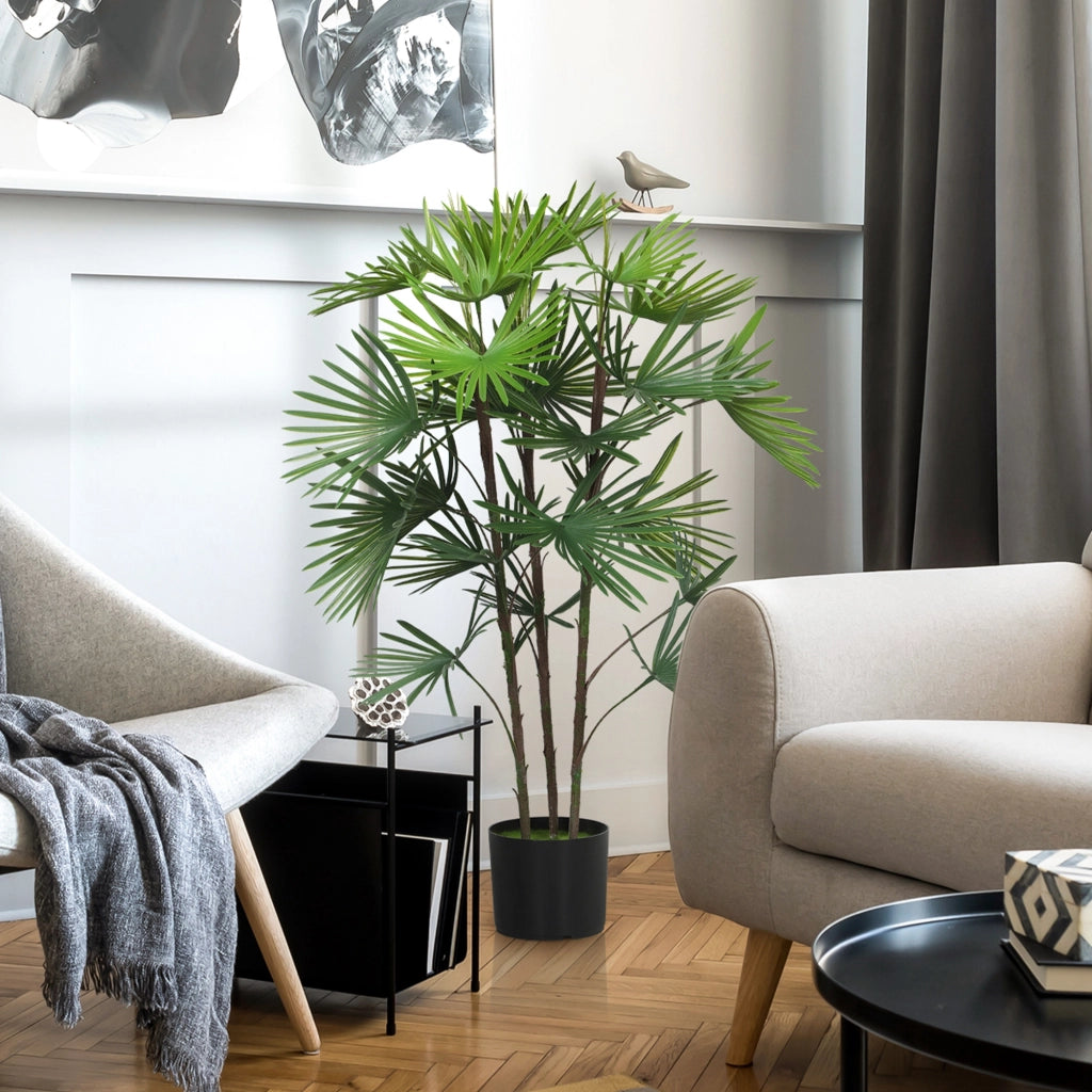 Palma Artificiale Verde con Vaso ¨C Minimal ¨C 90 cm ?16.5x13.5 cm