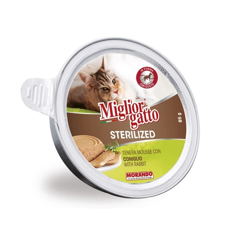 MIGLIOR GATTO STERILIZED 85 GR VASCHETTA DI MOUSSE AL CONIGLIO