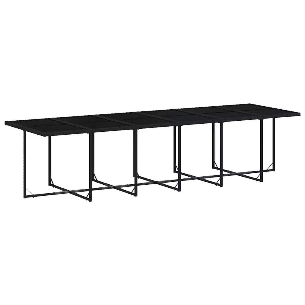 Set da Pranzo da Giardino 17 pz con Cuscini Nero in Polyrattan 3211362