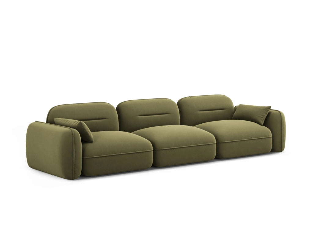 Cosmopolitan Design - Divano modulare "Sydney" 4 posti in velluto verde chiaro 