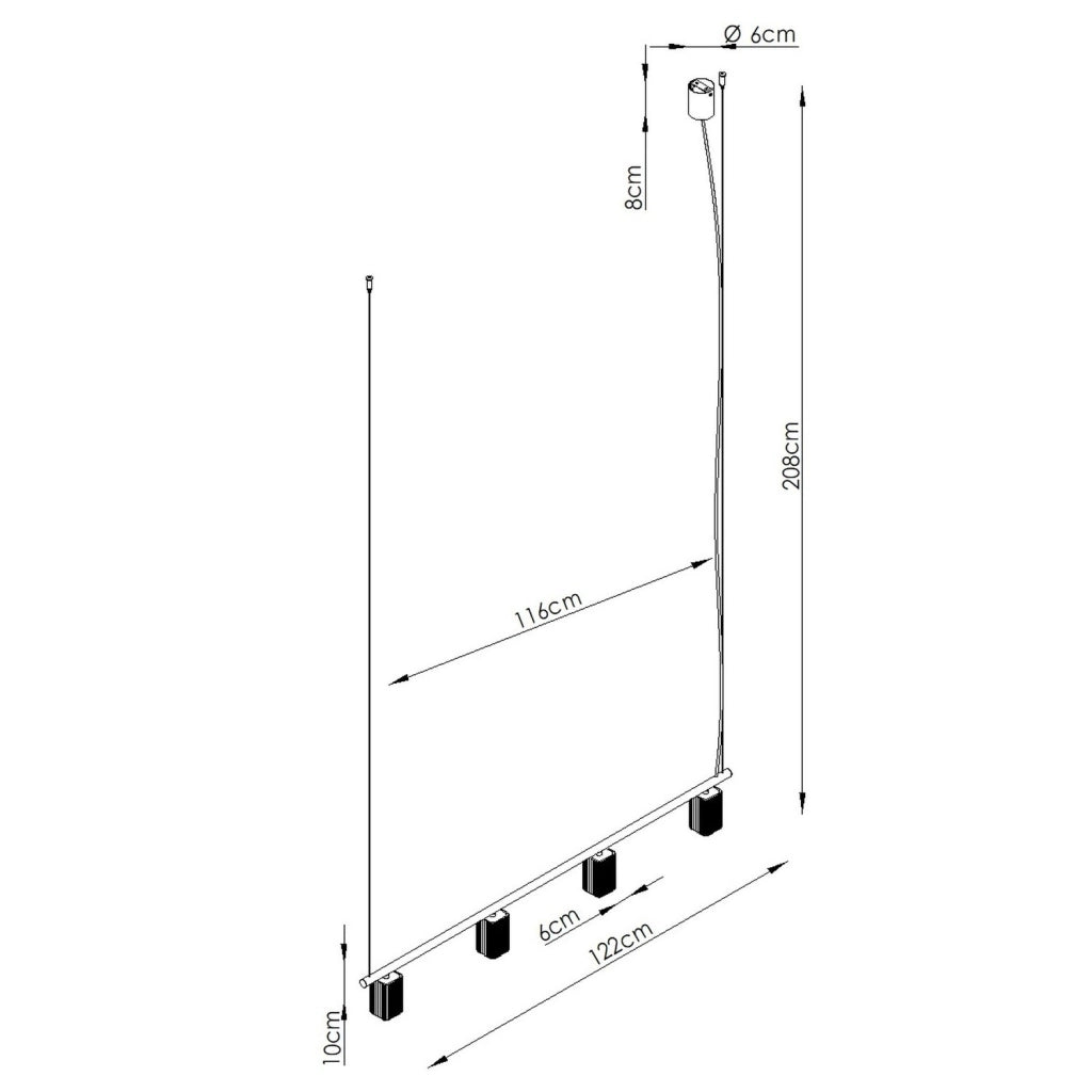 Lampadario RAYO 4 rosa