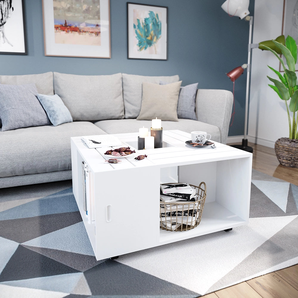 Vicco Tavolino da salotto Bianco 80 x 80 cm