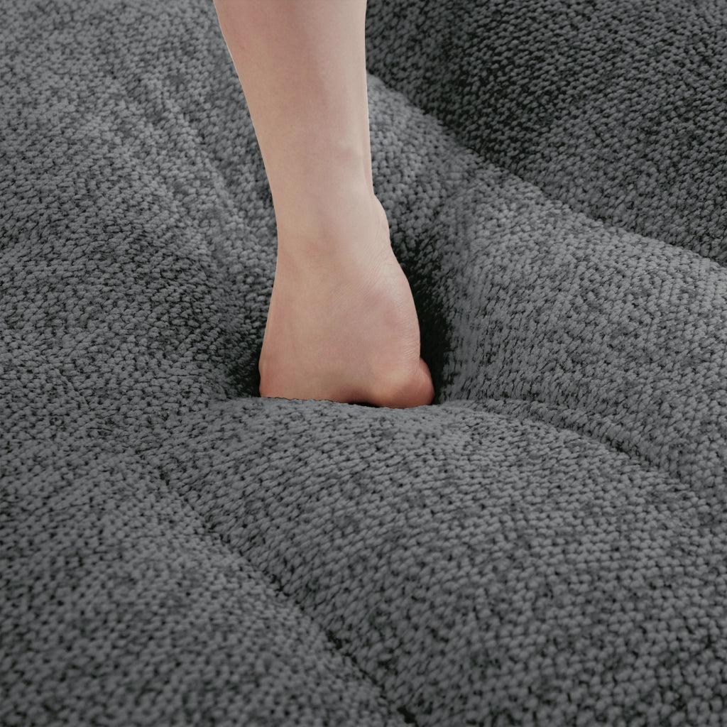 Divano 3 posti modulare imbottito ¨C MINIMAL ¨C Tessuto grigio morbido