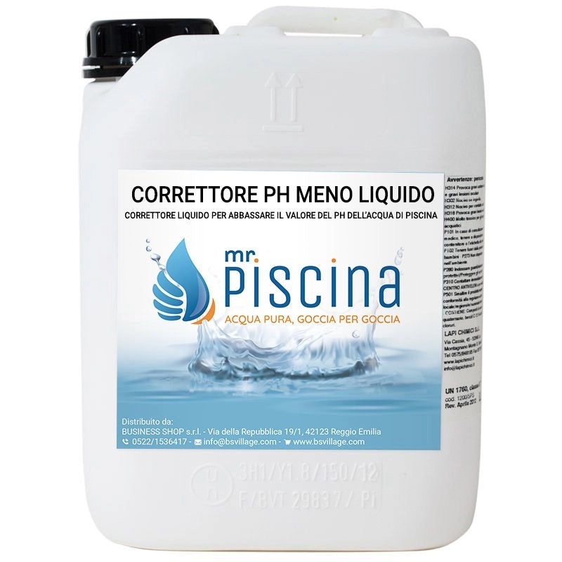 CORRETTORE PH- 15% MENO LIQUIDO per piscina Quantità confezione: 1 pezzo