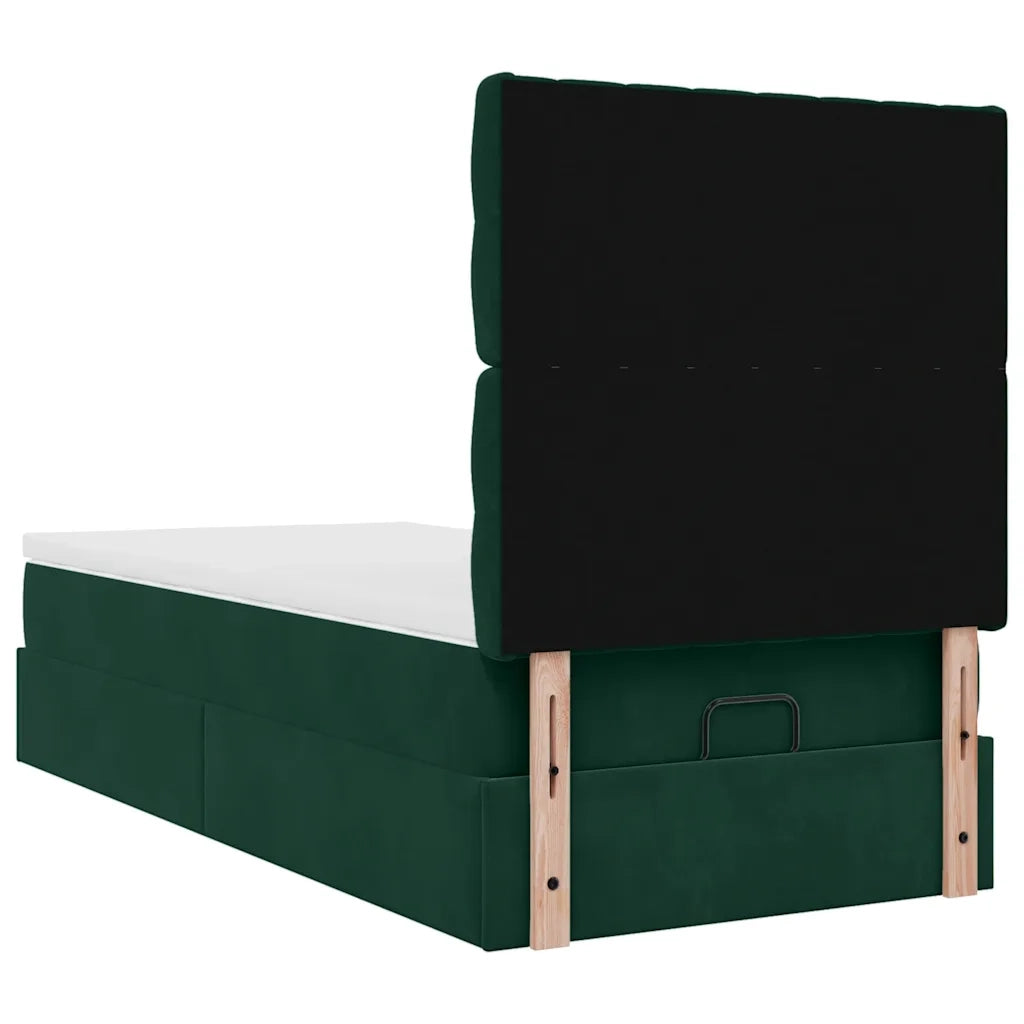 Struttura Letto Pouf con Materassi 100x200 cm Velluto 3313526