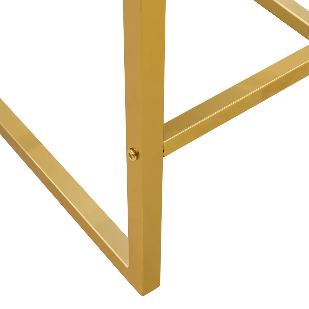 SGABELLO ALTO Quadrato 91,4 cm PU Bianco e Oro Set da 2 pezzi