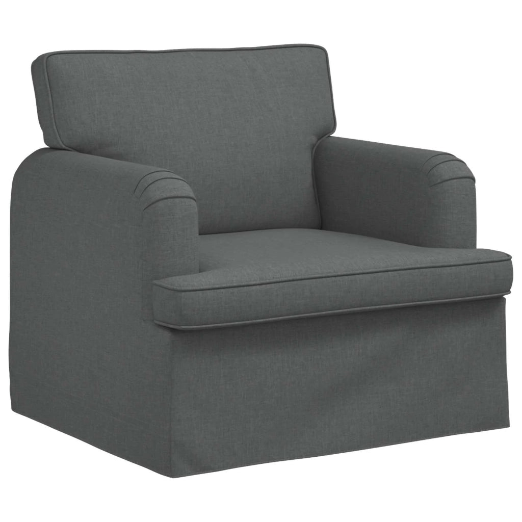 Set di divani 2 pcs Grigio scuro 201 x 80 x 85 cm Tessuto 3407605