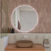 Specchio led tondo Ø 80  cm cornice bianco opaco retroilluminato touch screen luce calda/fredda