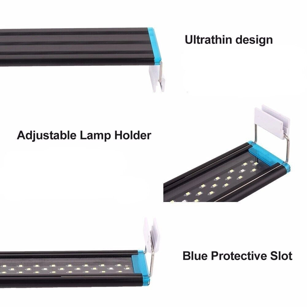 PLAFONIERA LED LUCE BIANCA BLU LAMPADA PER ACQUARIO BARRA DA 20 A 30CM Dee-D53