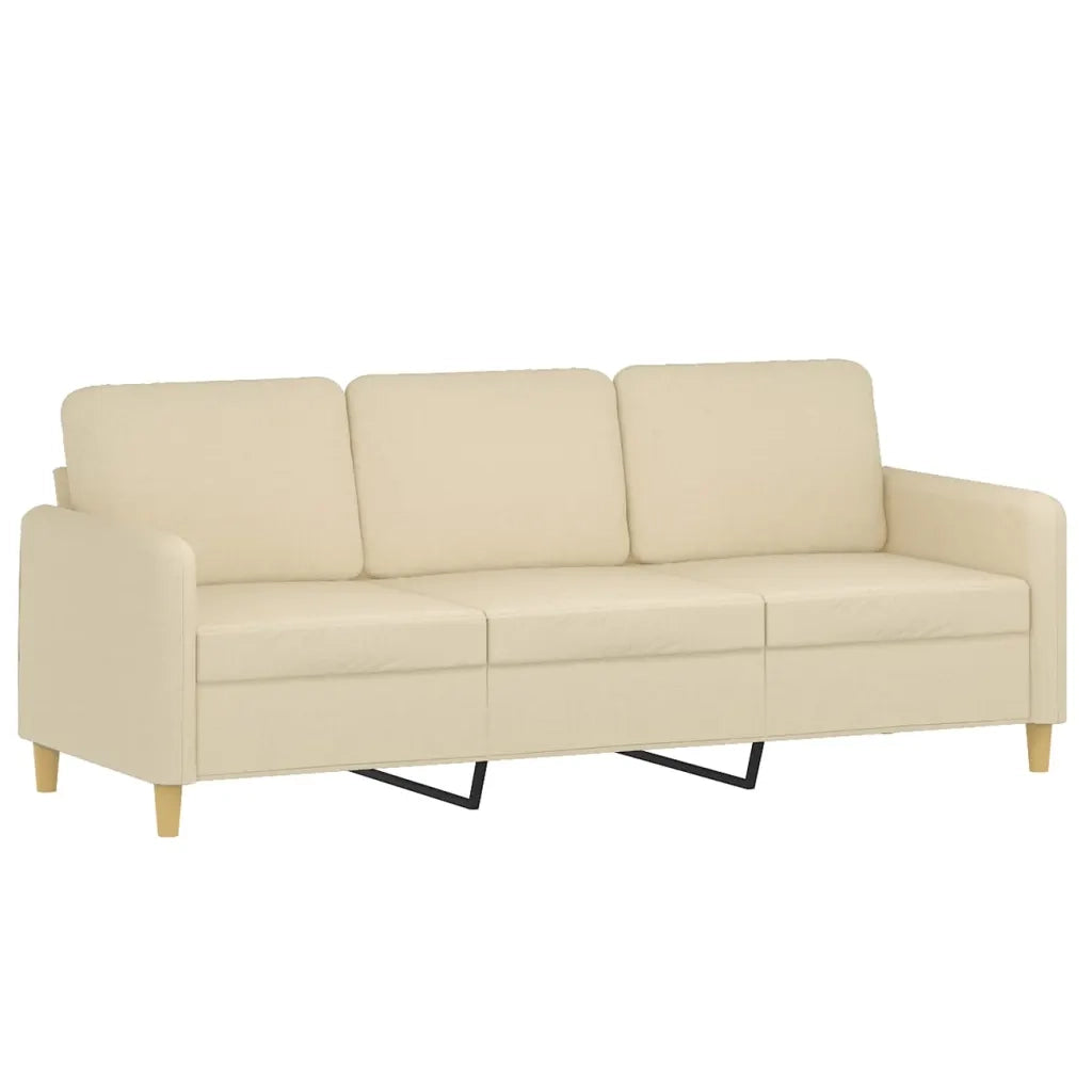 Set di Divani 2 pz con Cuscini Crema in Tessuto 3202120