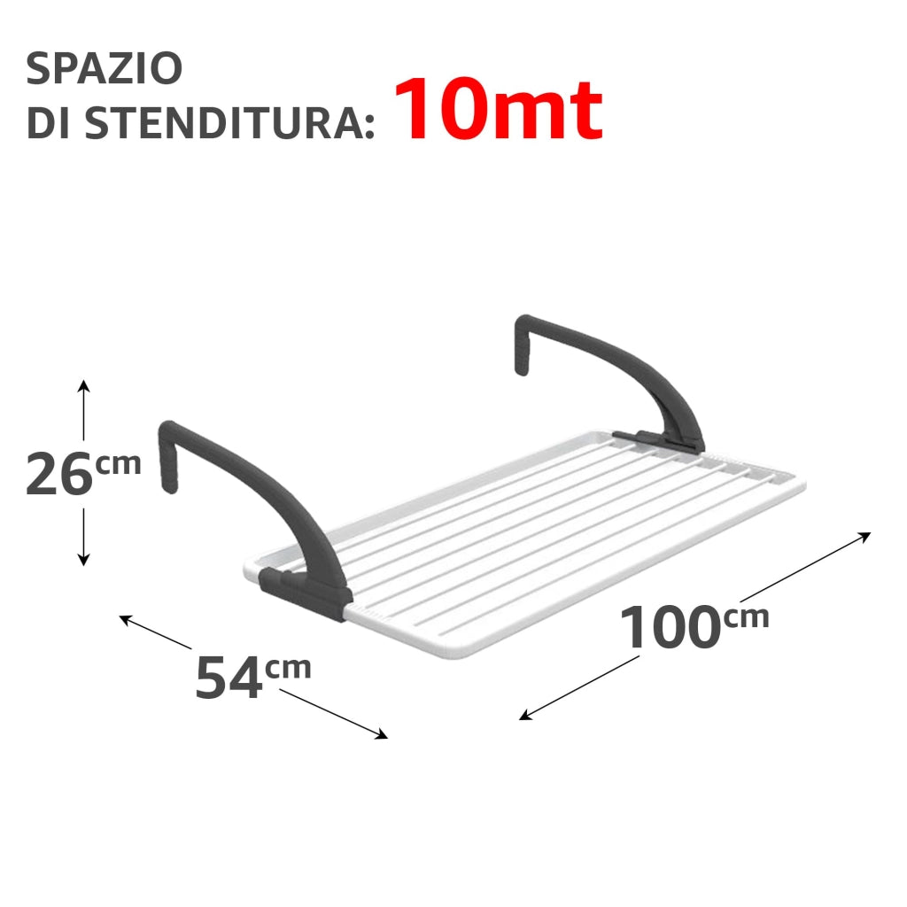Stendibiancheria da Balcone Ghibli Cm 100 x 54 x 26H Gimi