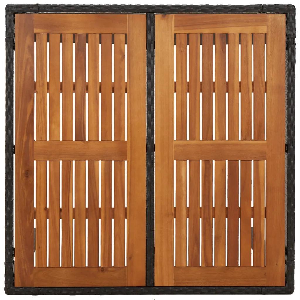 Set da Pranzo da Giardino 5 pz Nero con Cuscini in Polyrattan 3185075