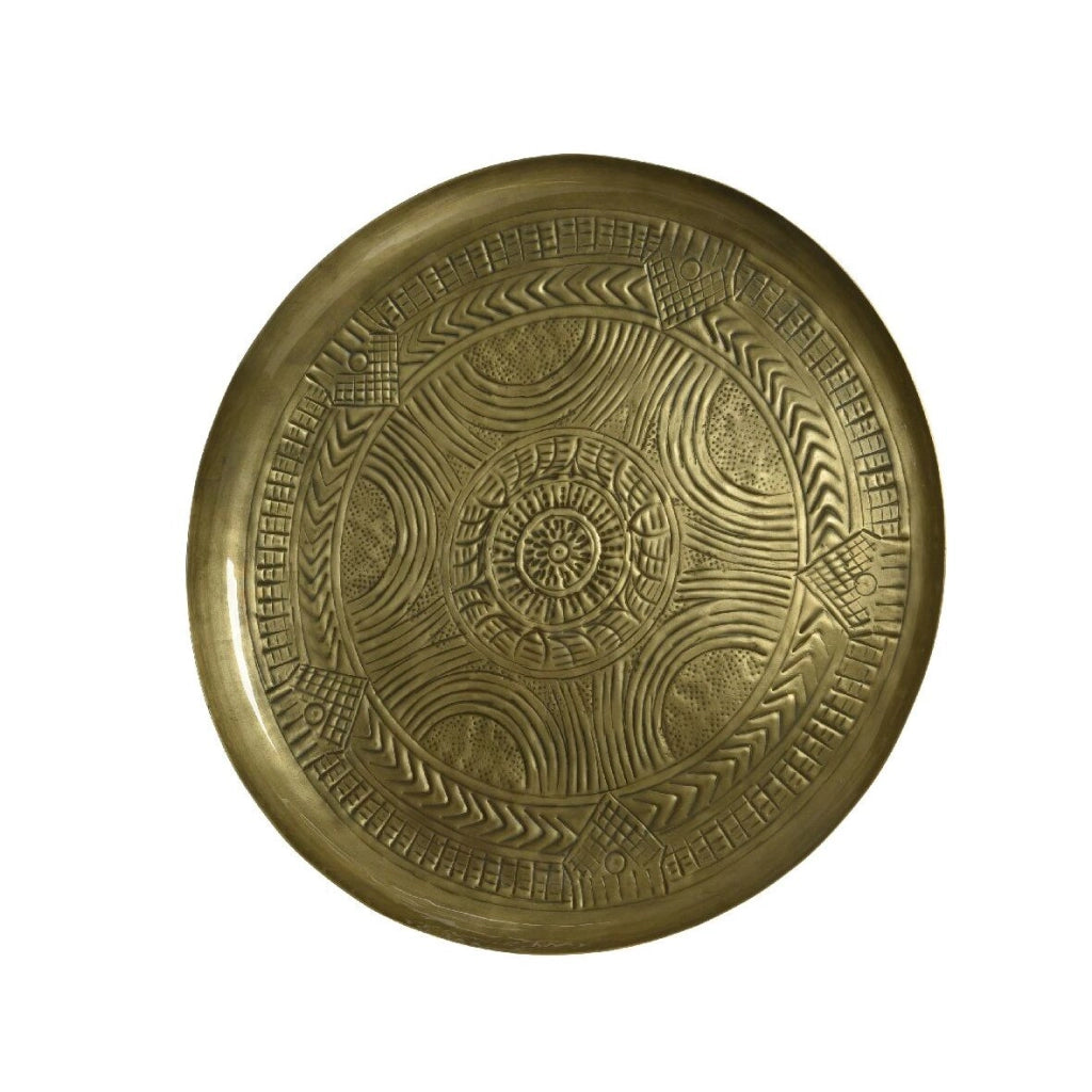 CENTROTAVOLA IN ALLUMINIO DORATO 36CM CON DECORI