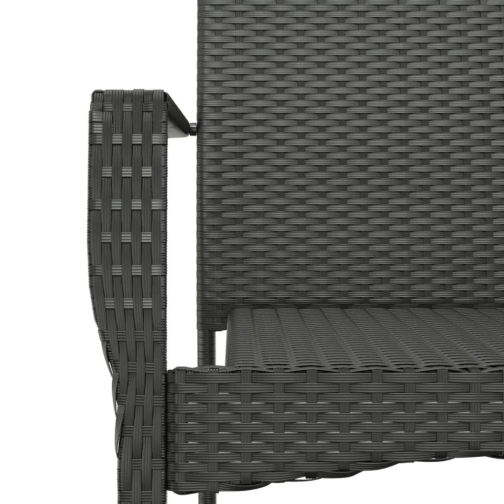 Set da Pranzo da Giardino 9 pz con Cuscini Nero in Polyrattan 3184992
