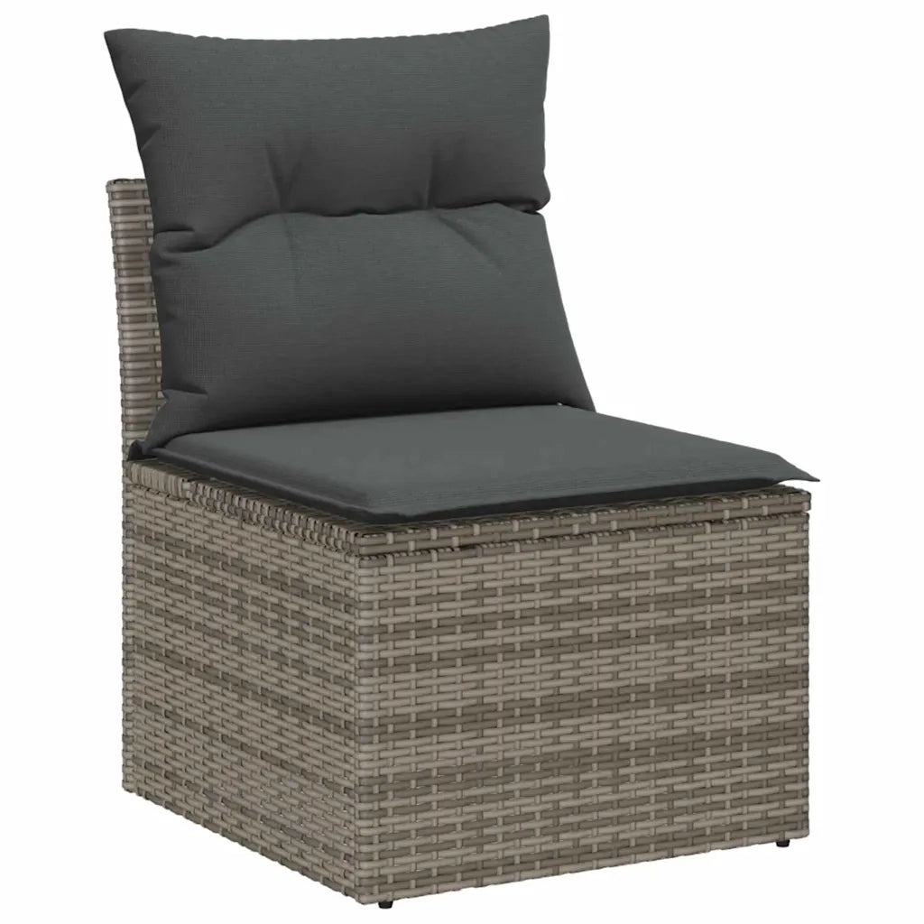 Set Divano da Giardino con cuscino 4 pcs Grigio polyrattan 3355368