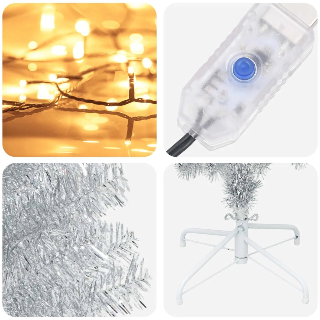 Albero di Natale Artificiale Sottile 180 cm 300 LED 3461197