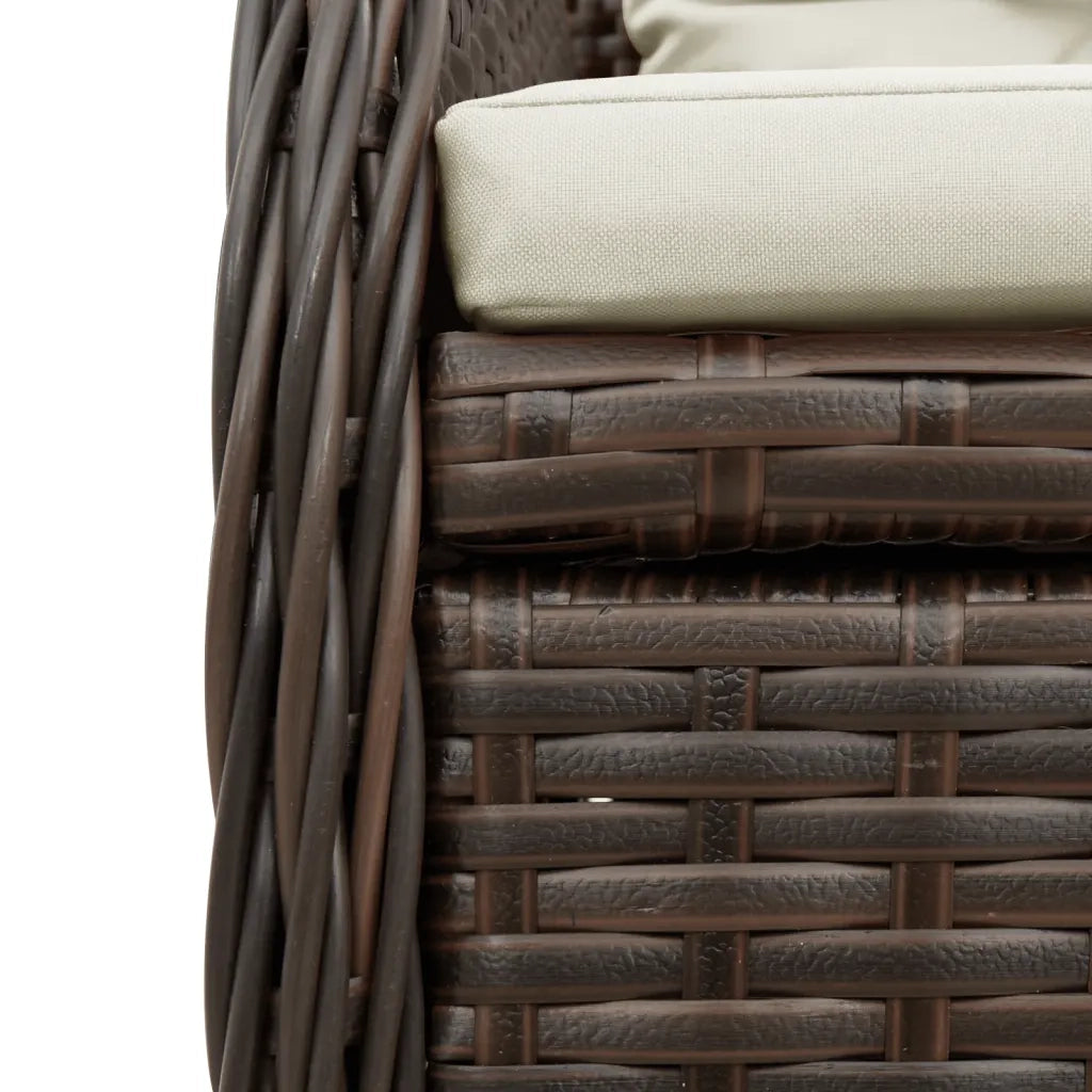 Set da Pranzo da Giardino 7pz con Cuscini in Polyrattan Marrone 3262852