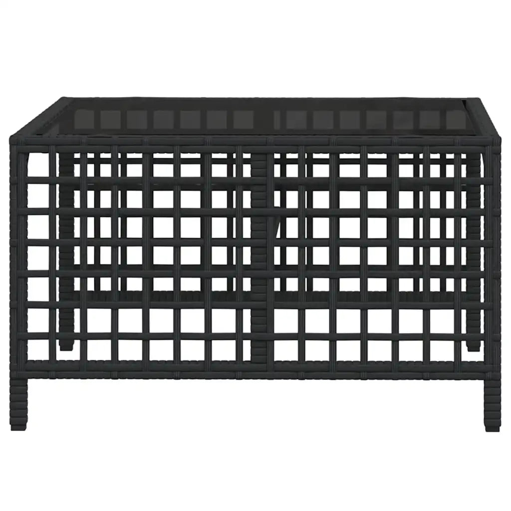 Set Divani ad Angolo 3 pz con Cuscini in Polyrattan Nero 365443