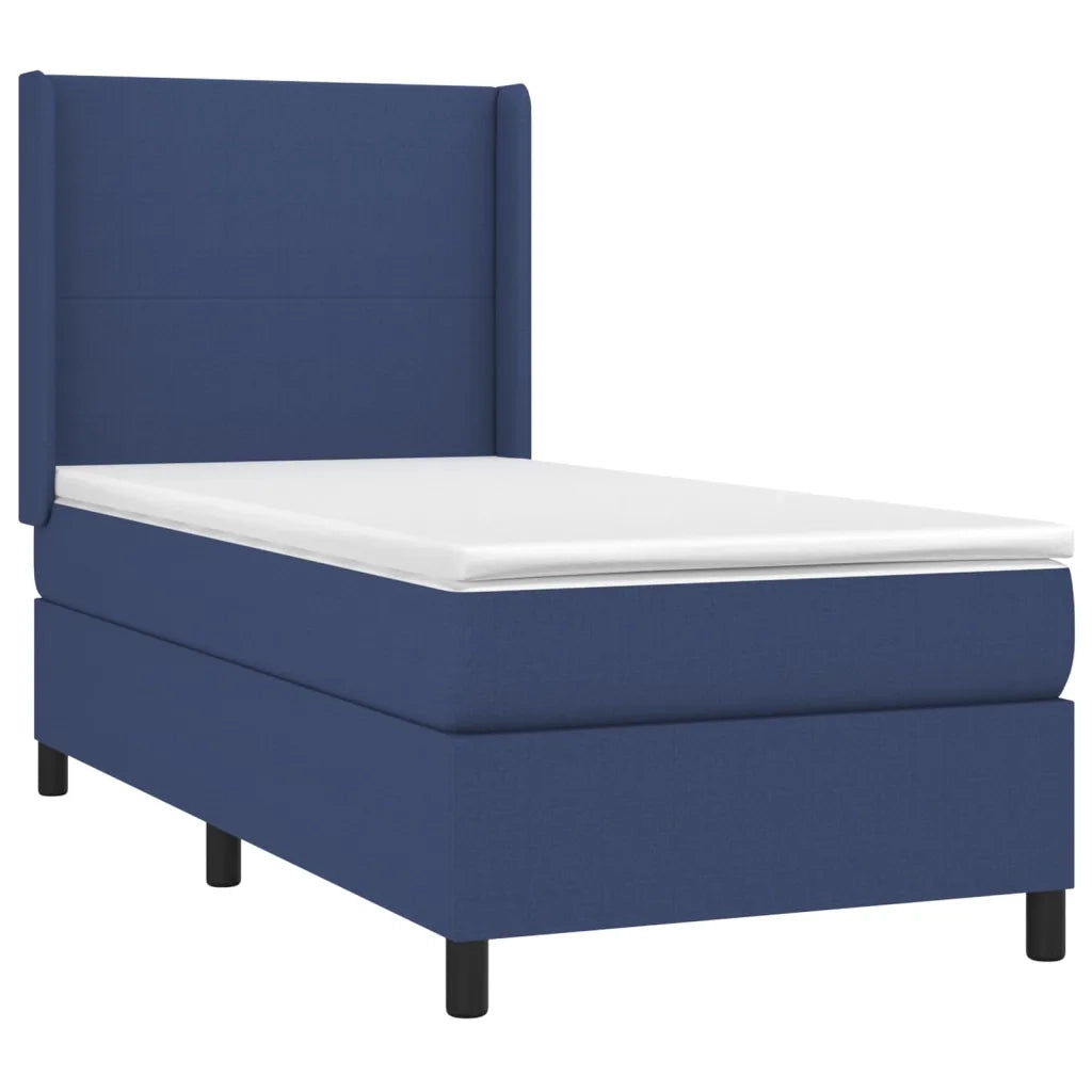Letto a Molle con Materasso e LED Blu 100x200cm in Tessuto 3138139