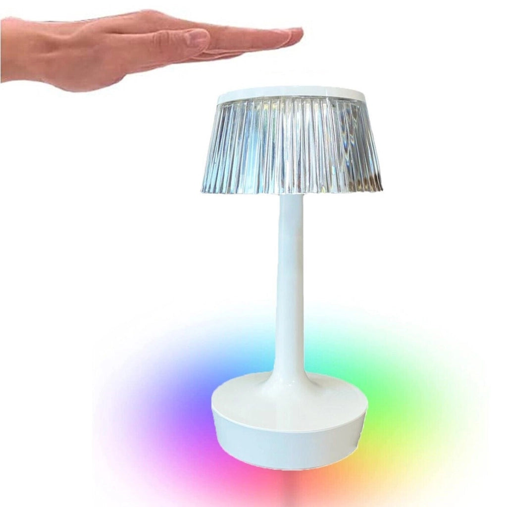 LAMPADA TAVOLO EFFETTO CRISTALLO RICARICABILE USB LUCE RGB LED BIANCA TD-307 *