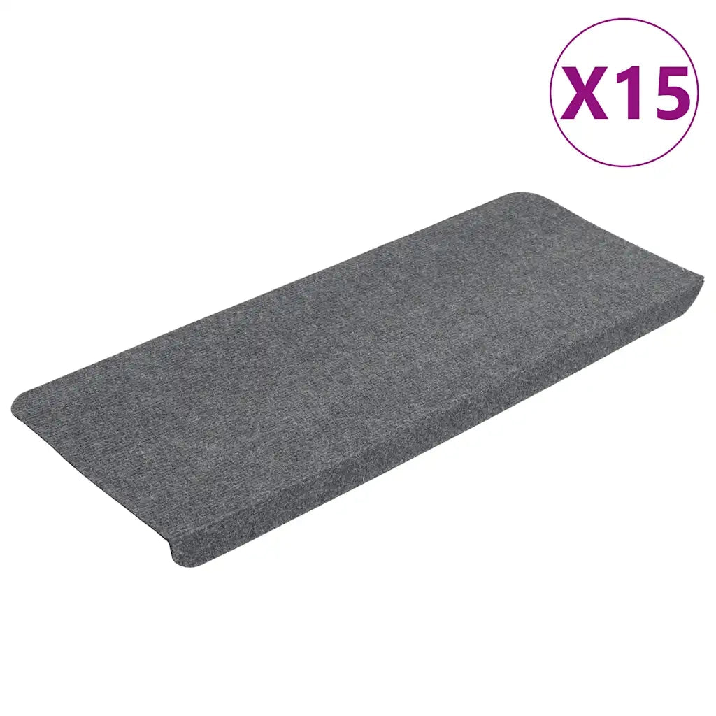 Tappetini Autoadesivi per Scale 15 pz 65x24,5x3,5 cm Grigio 343479