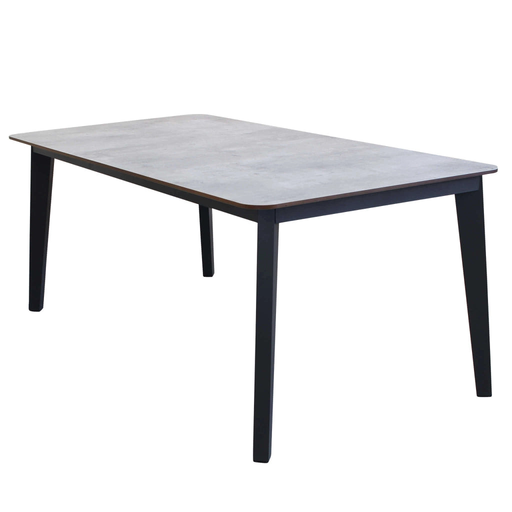 TAVOLO CANCUN VERNICIATO A POLVERE FINITURA LAMINATA ANTRACITE 180 X 90 X H76 CM