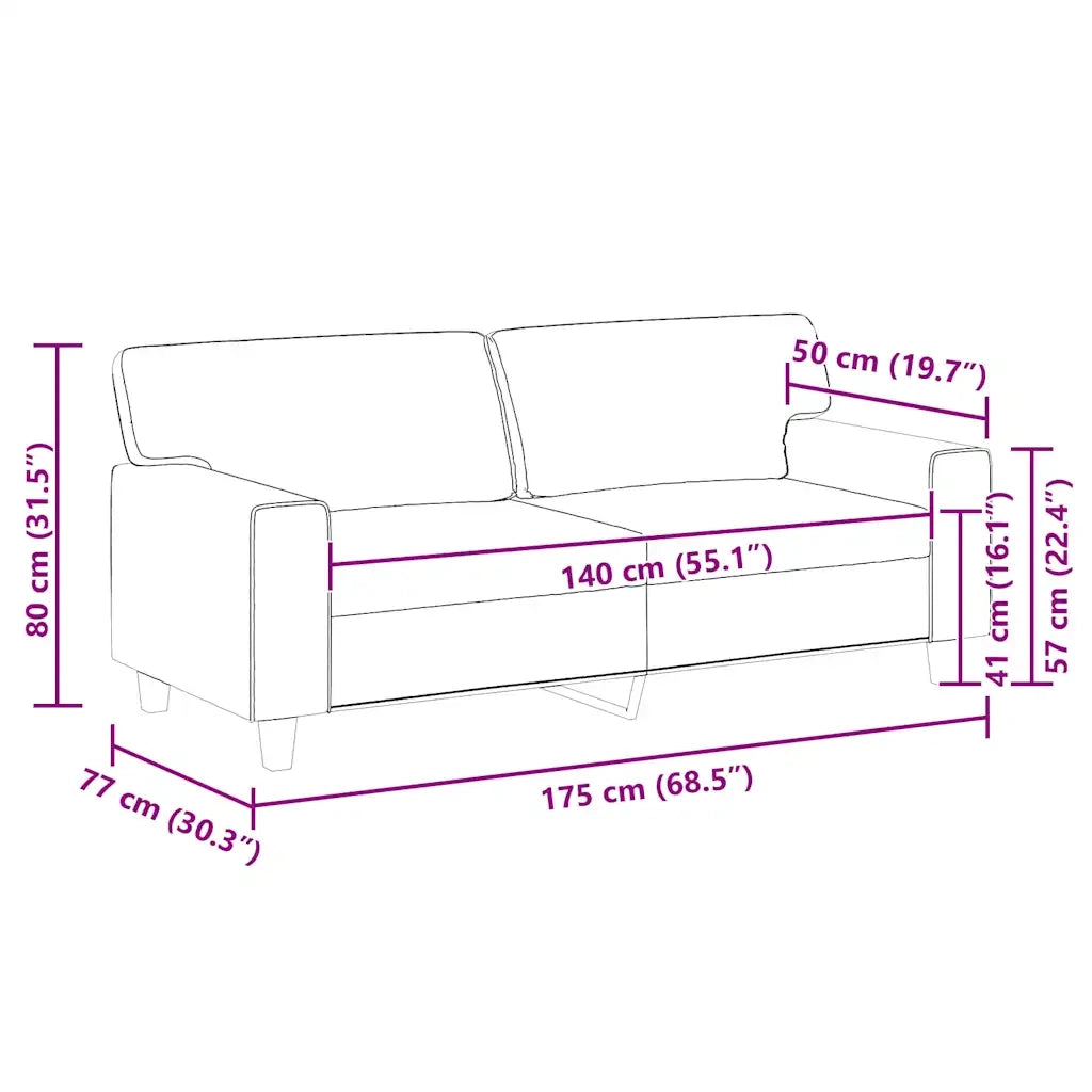 Divano a 2 Posti Rosso Vino 140 cm in Similpelle 359420