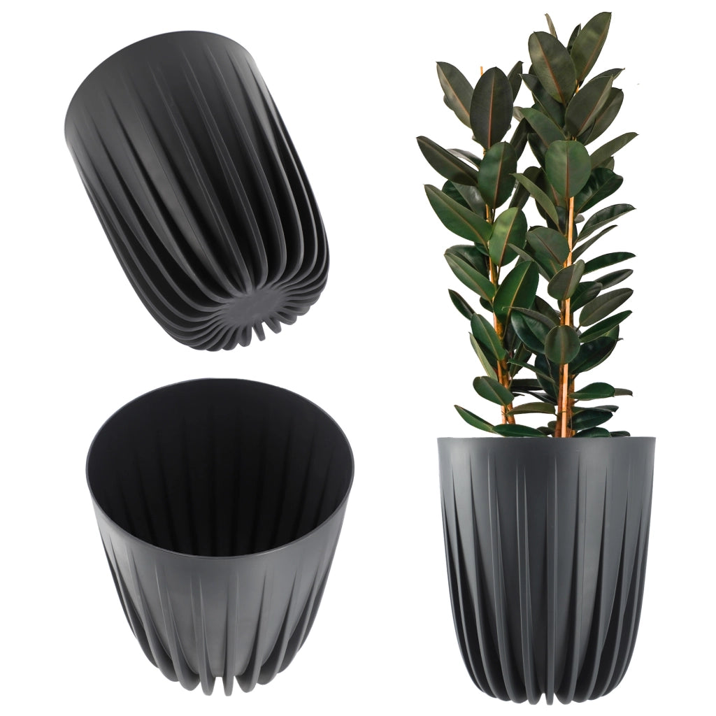 Vaso da fiori KADAX con inserto 14,5x17 cm, rotondo, con coperchio in plastica.