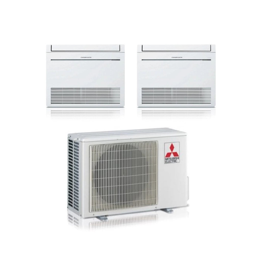 Climatizzatore Condizionatore Mitsubishi Pavimento MFZ-KT Dual Split Inverter 9000 + 12000 BTU con MXZ-2F53VF Gas R-32