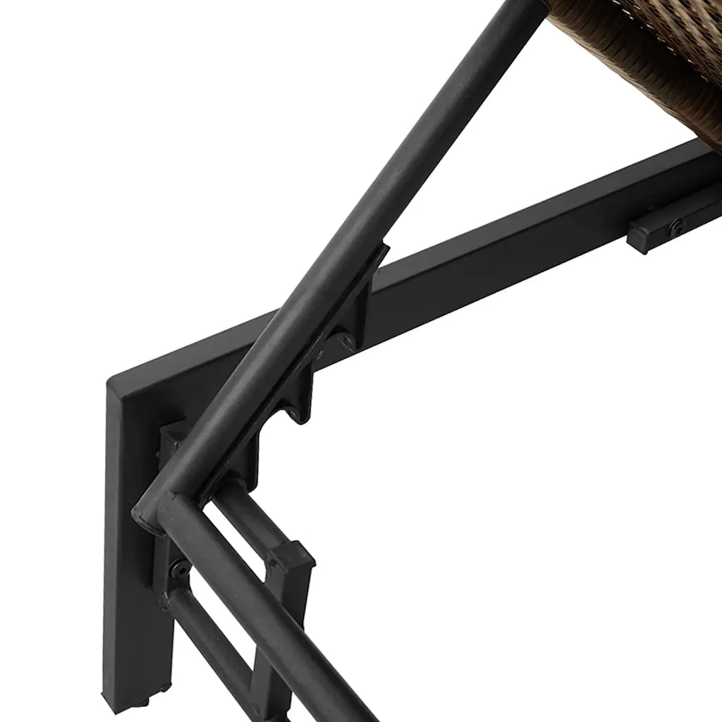 Lettino Prendisole con Cuscino Marrone in Polyrattan 4104085